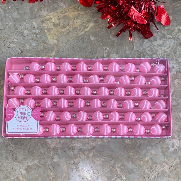 6ft Pink and Silver Garland - Picture 2 of 5